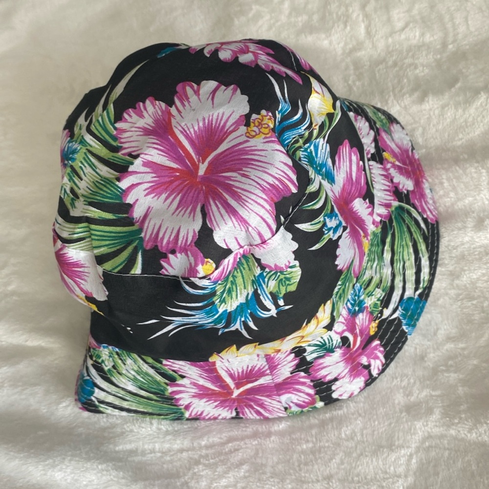 Floral and black bucket hat